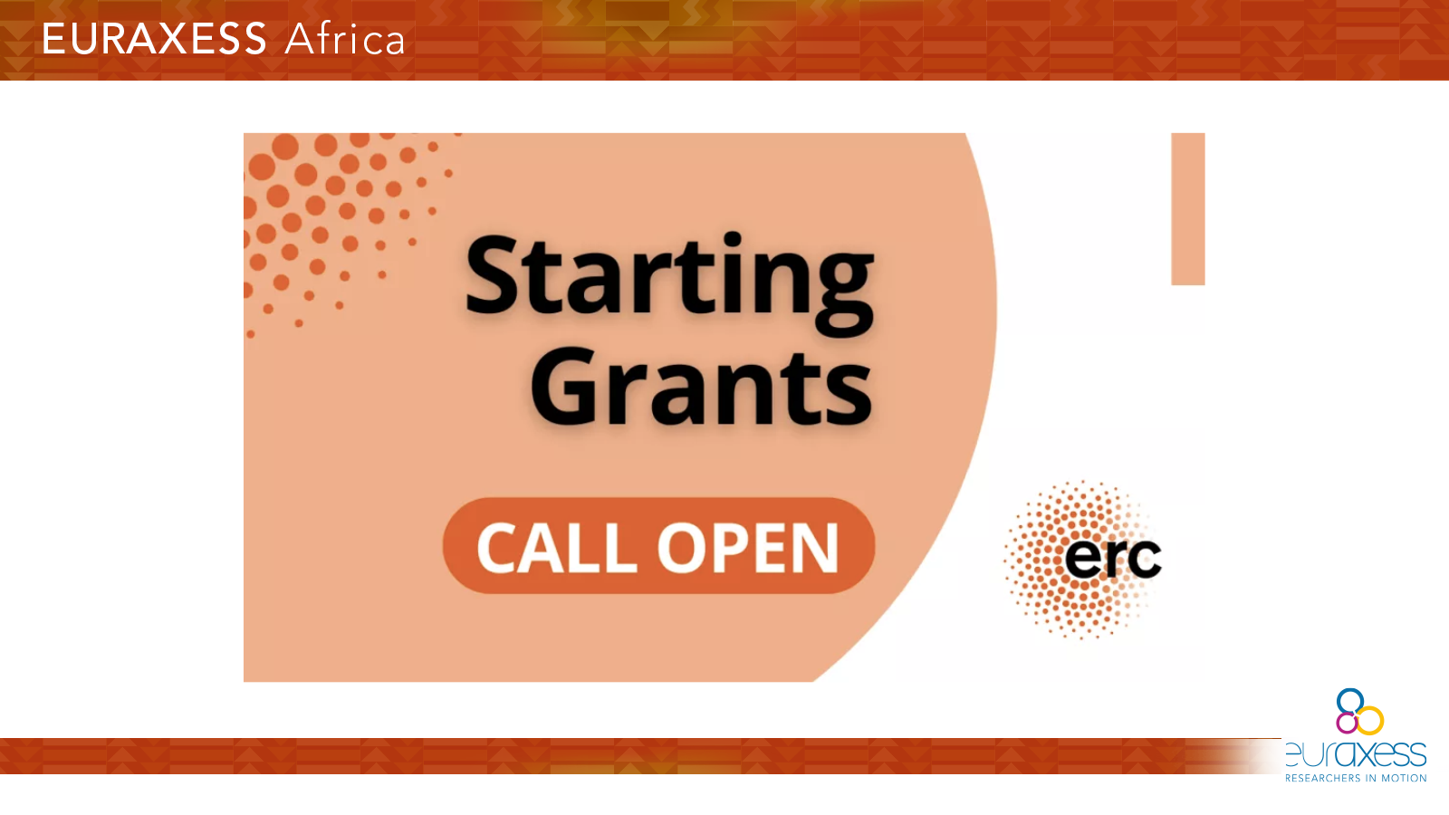 ERC Starting grants call EURAXESS